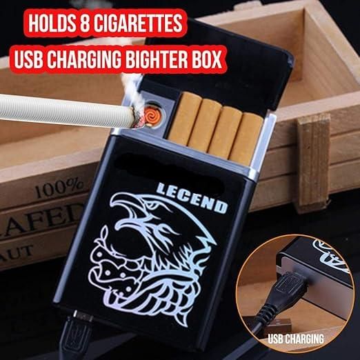 🔥 Stylish 2-in-1 USB Rechargeable Cigarette Case with Lighter 🔥